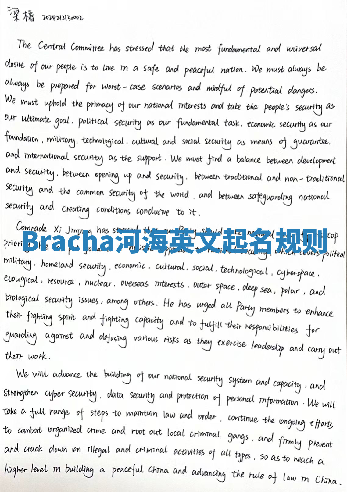 Bracha河海英文起名规则 Bracha河海英文起名规则