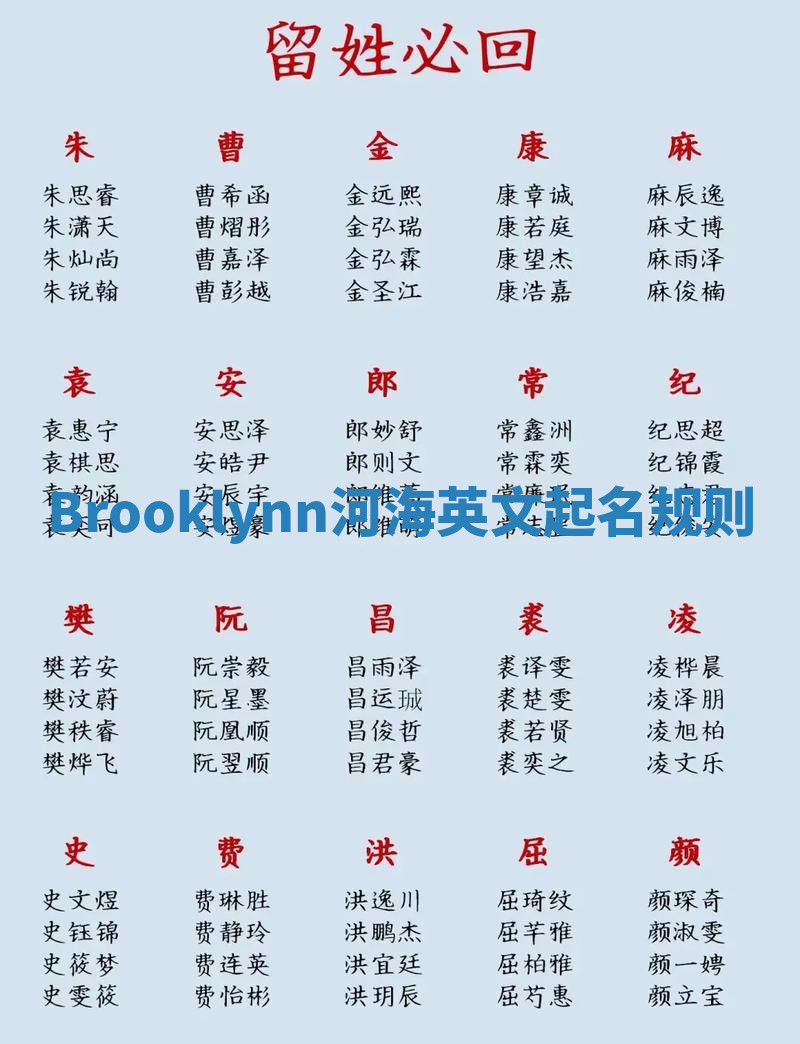 Brooklynn河海英文起名规则
