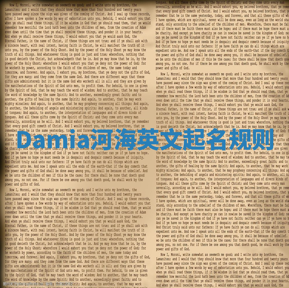 Damia河海英文起名规则 Damia河海英文起名规则