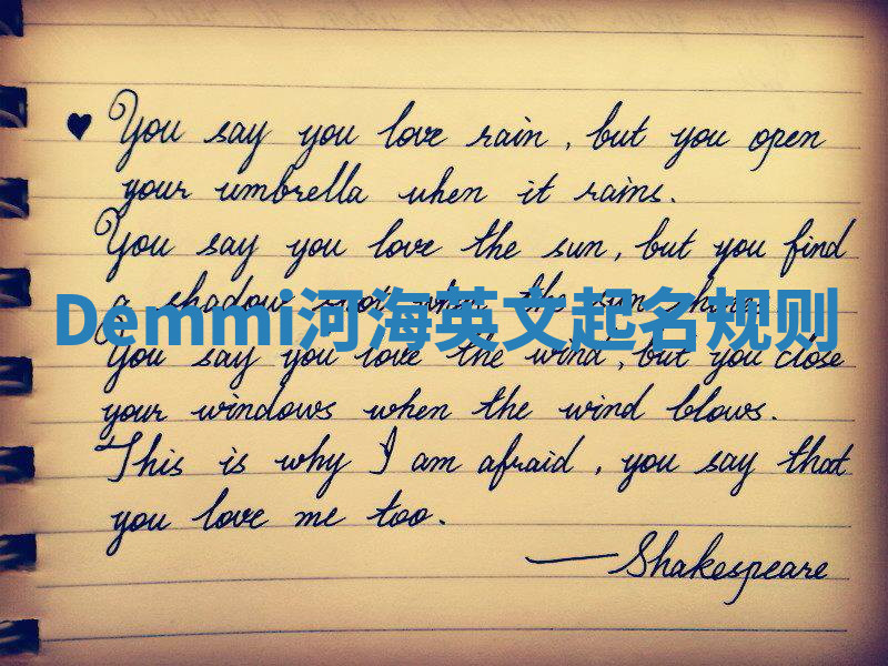 Demmi河海英文起名规则