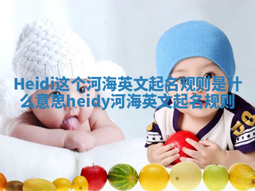 Heidi这个河海英文起名规则是什么意思 heidy河海英文起名规则