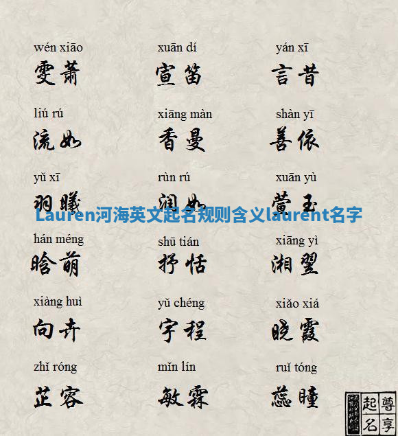 Lauren河海英文起名规则含义 laurent 名字