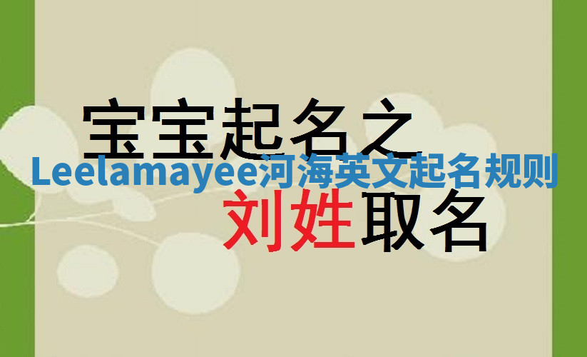 Leelamayee河海英文起名规则 Leelamayee河海英文起名规则